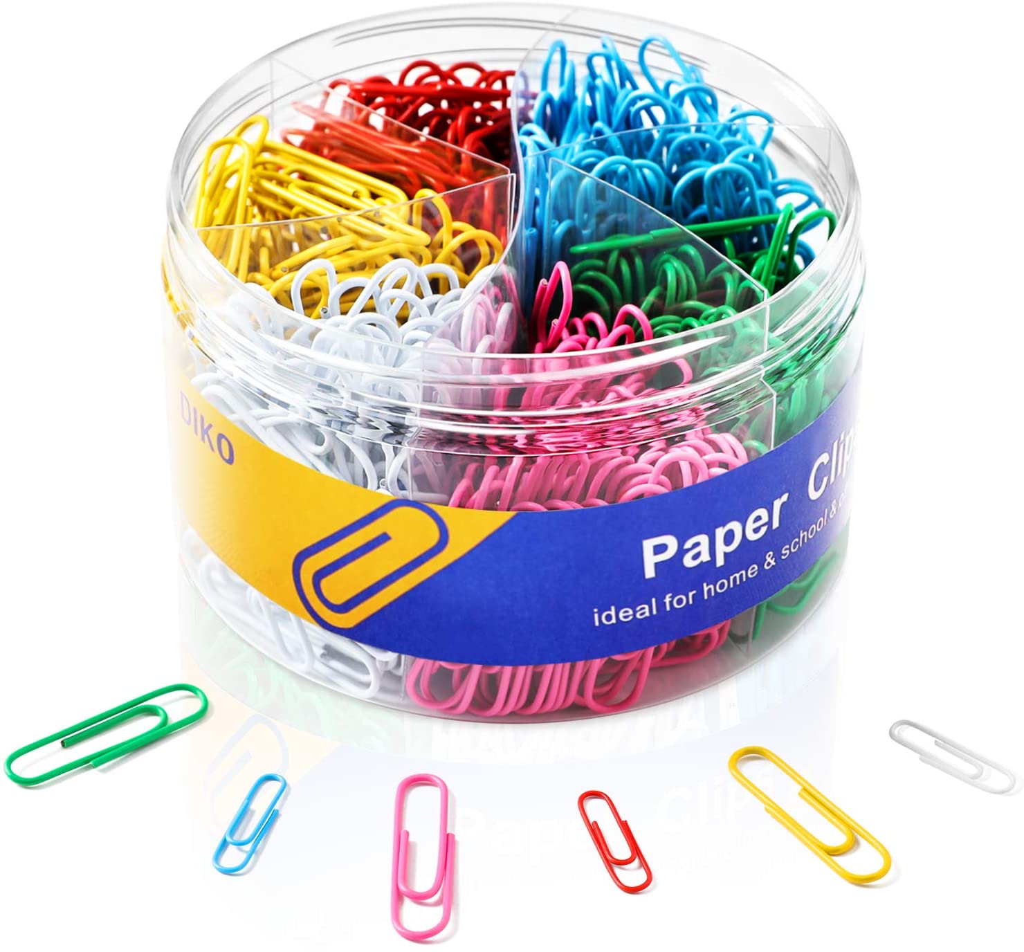 Paper Clips 2 Assorted Sizes 450 Count Paperclips Large Jumbo 50mm Small  28mm Coated Paperclip for Office Home School Papperwork Art Craft  (Multicolour) by Casewin 