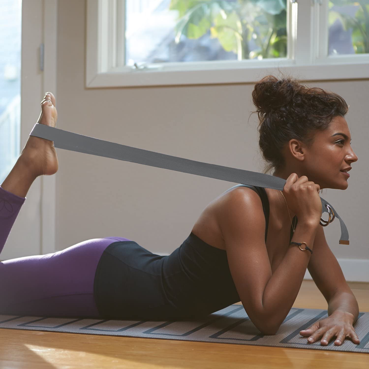 Yoga Strap Premium Athletic Stretch Band, Buckle Loop 